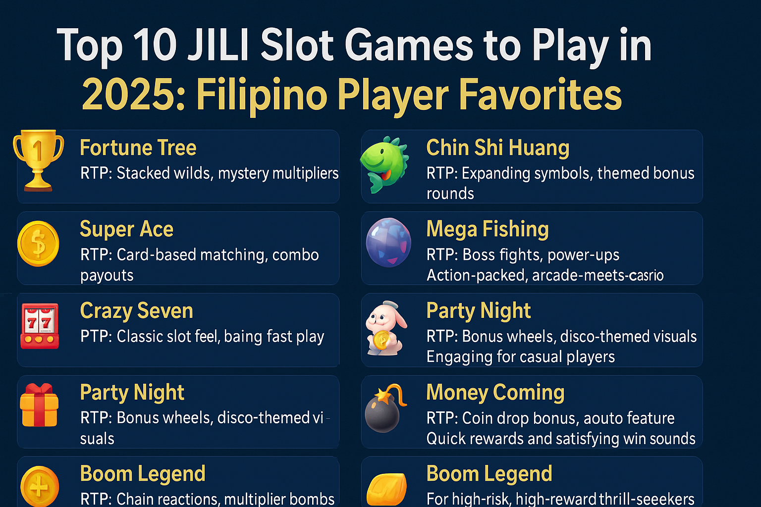 Top 10 JILI Slot Games to Play in 2025: Filipino Player Favorites