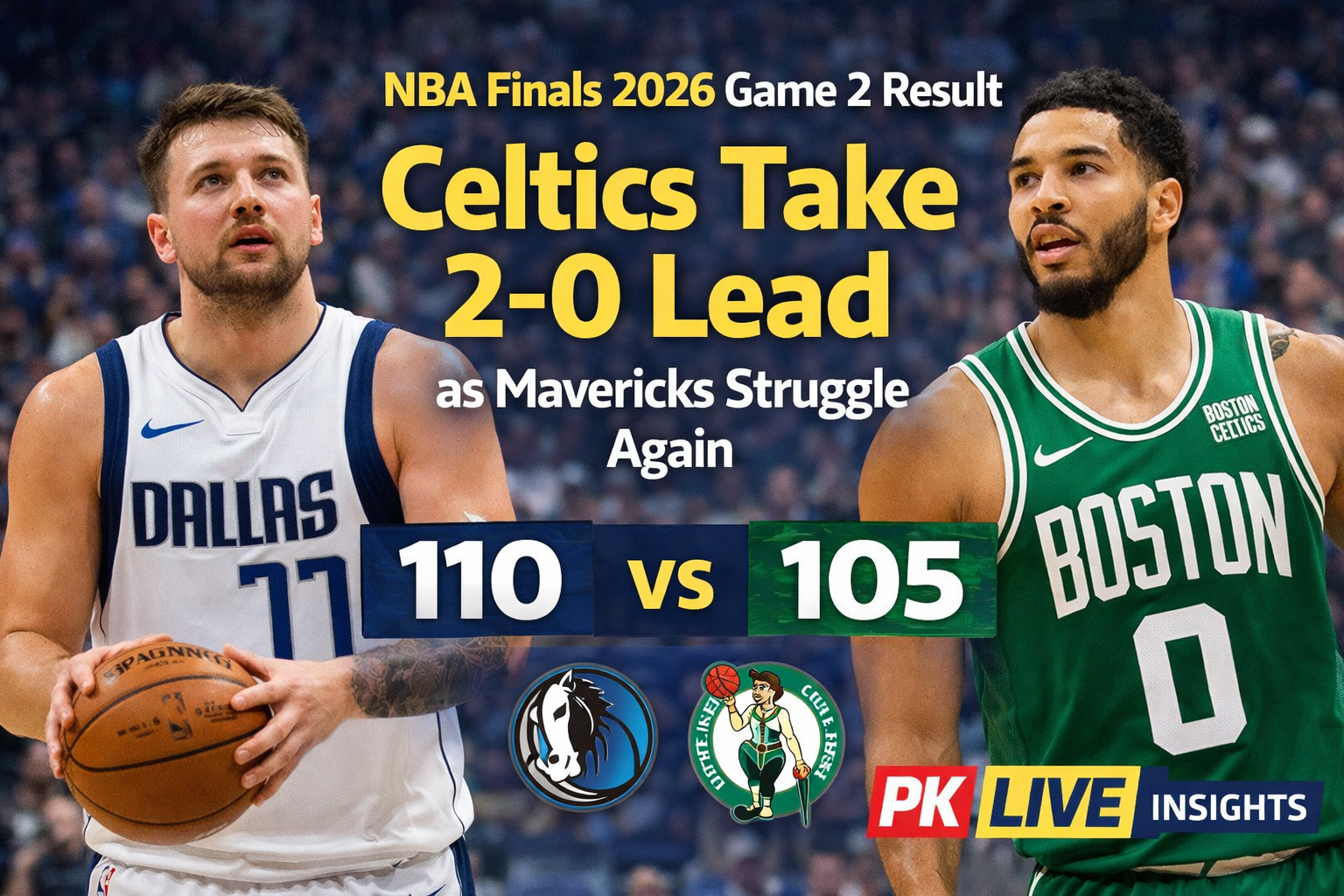 🏀 NBA Finals 2026 Game 2 Result: Celtics Take 2-0 Lead as Mavericks Struggle Again | PK LIVE Insights