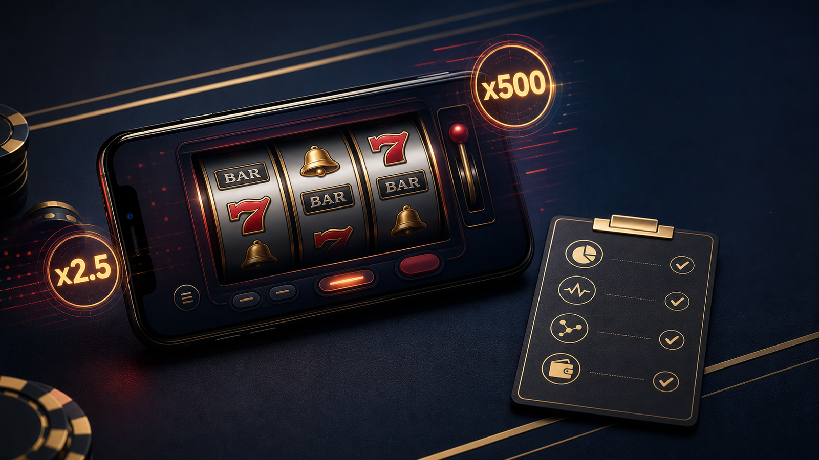 TOP MULTIPLIER slot checklist on a mobile phone