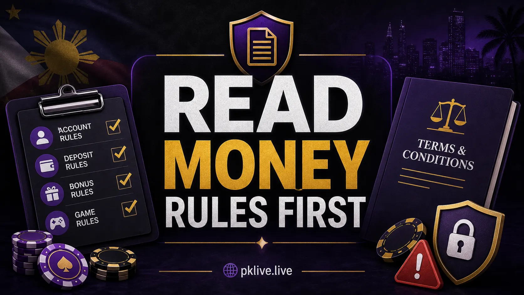 Casino Terms and Conditions Checklist Philippines: Rules to Read Before You Deposit illustration 1: read money rules first