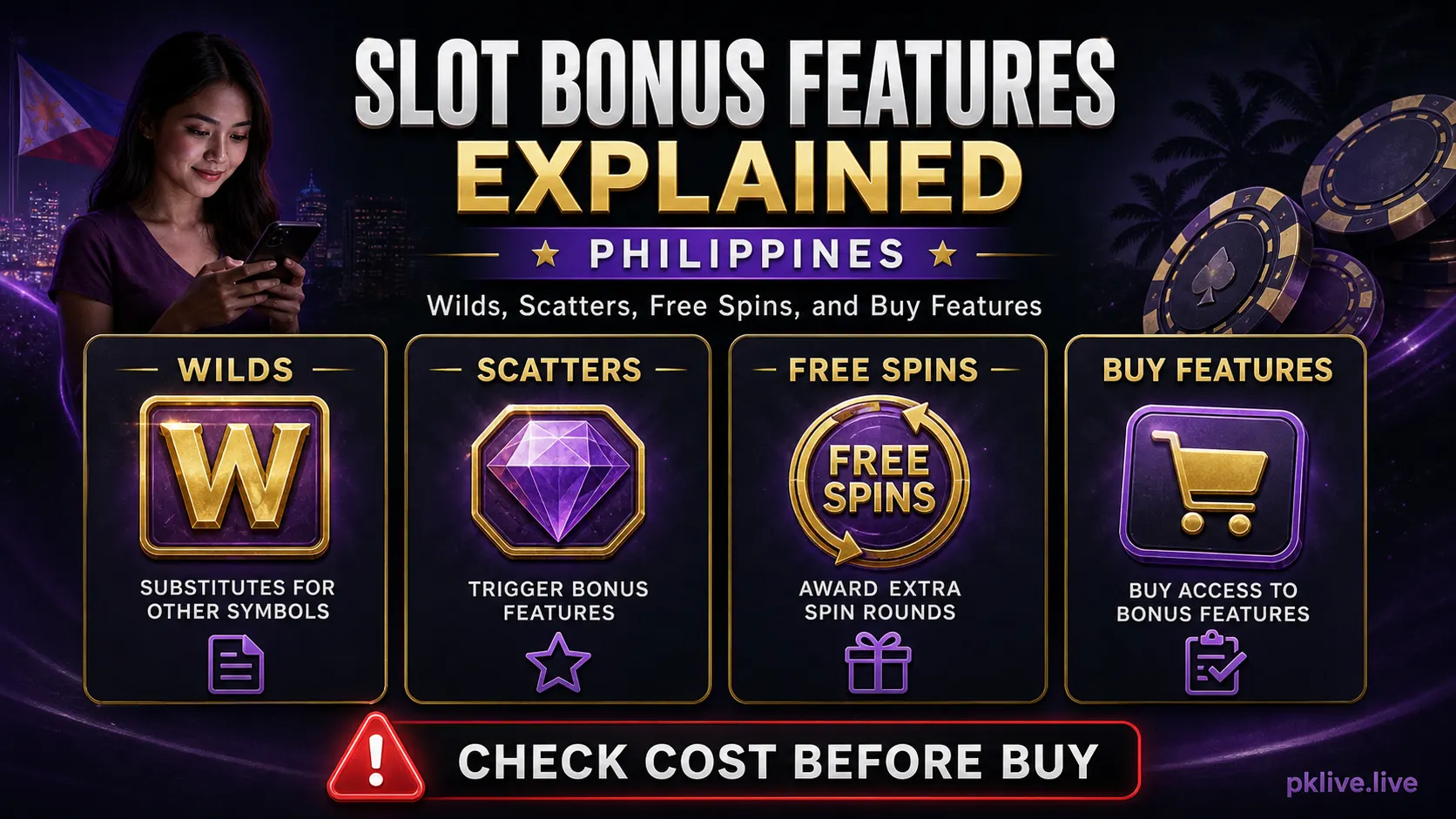 Slot Bonus Features Explained Philippines: Wilds, Scatters, Free Spins, and Buy Features stop-rule illustration